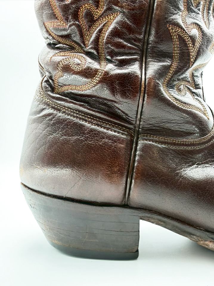 LUCCHESE MENS Size 10 Almond Leather Cowboy Boots