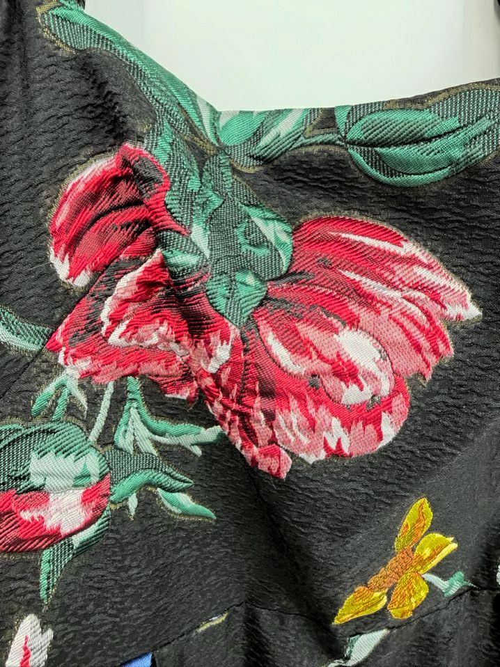 MARCHESA NOTTE Wmn's Size 16 Black Jacquard Floral Evening Wear