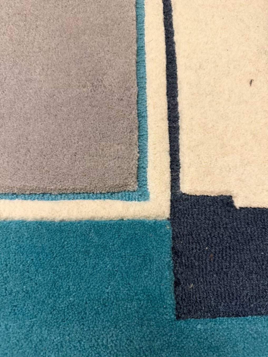 WEST ELM White, Teal, Gray & Green Geometric Area Rug