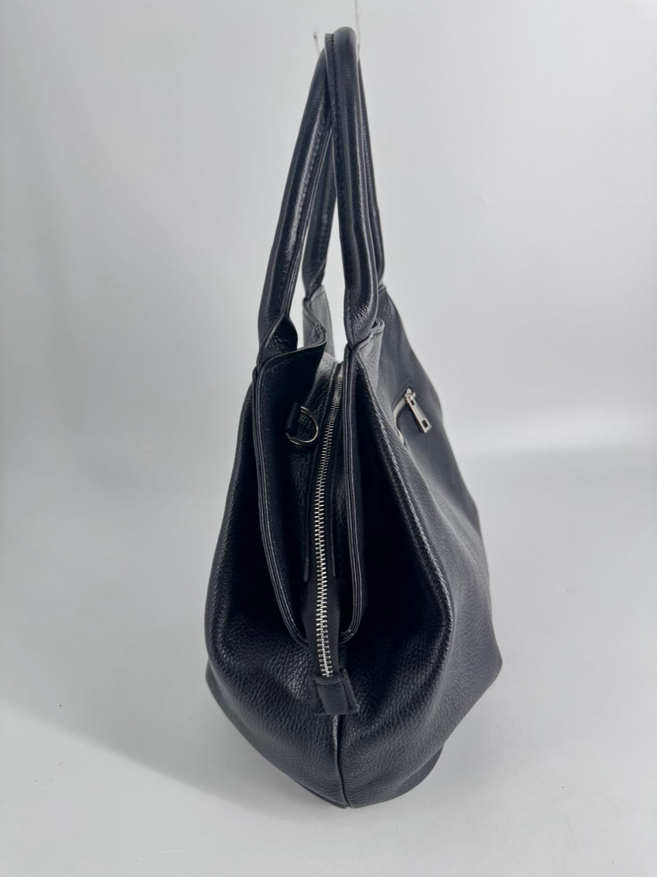 TANO Black Pebbled Leather Purse