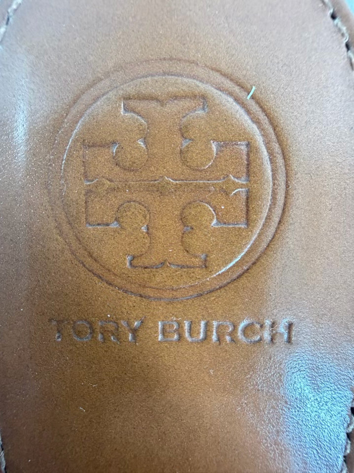 TORY BURCH Size 9 Cognac Monogram Sandals