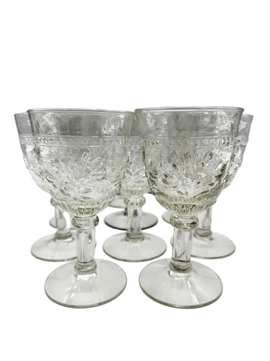 PFALTZGRAFF Clear Glass Set Of 14 Footed Water Or Wine Goblets