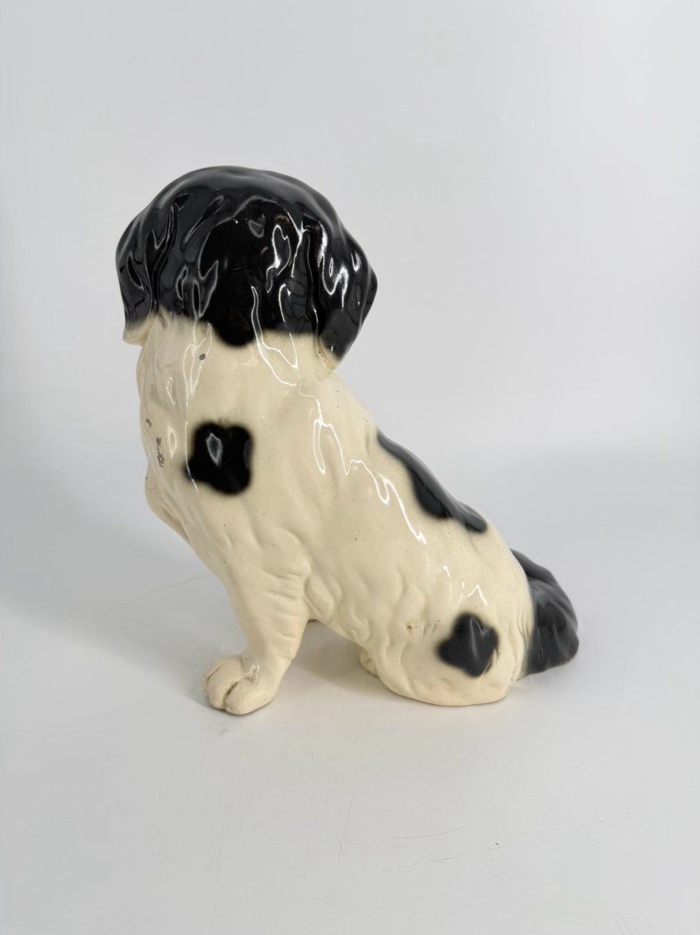 Black & White Ceramic Dog Figure