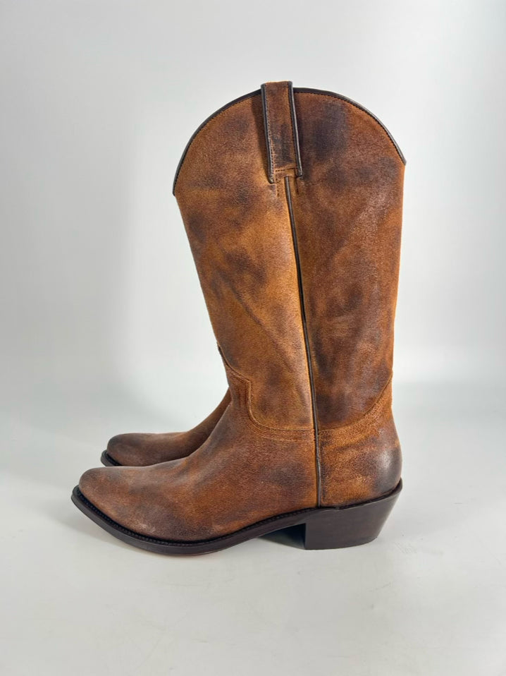 TONY MORA Size 44 Cognac Leather Cowboy Boots