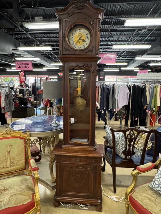 AUSTRIA Dark Wood Ornate 2-Piece Clock