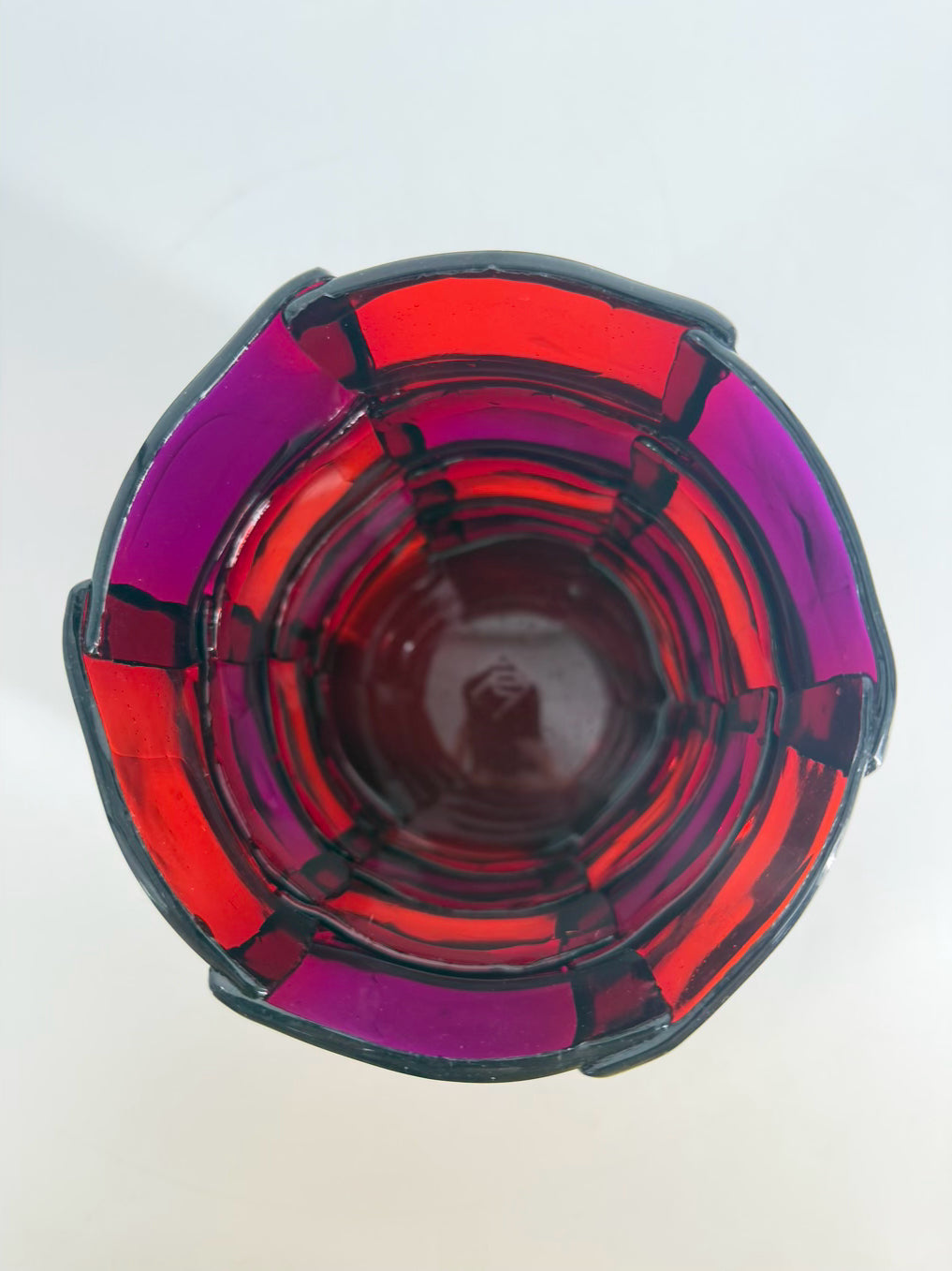 ENZO MARI Red Resin Bamboo Vase