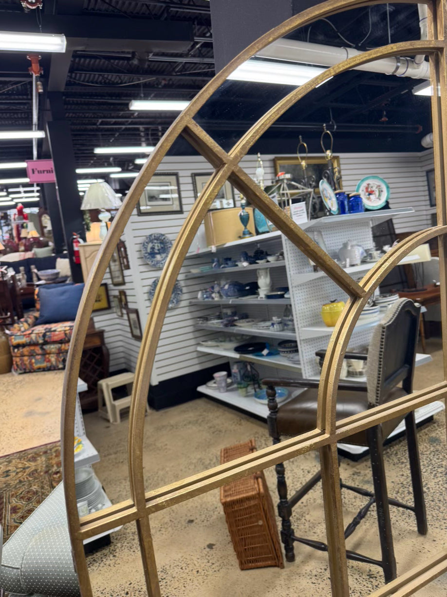 Gold Metal Arched Mirror