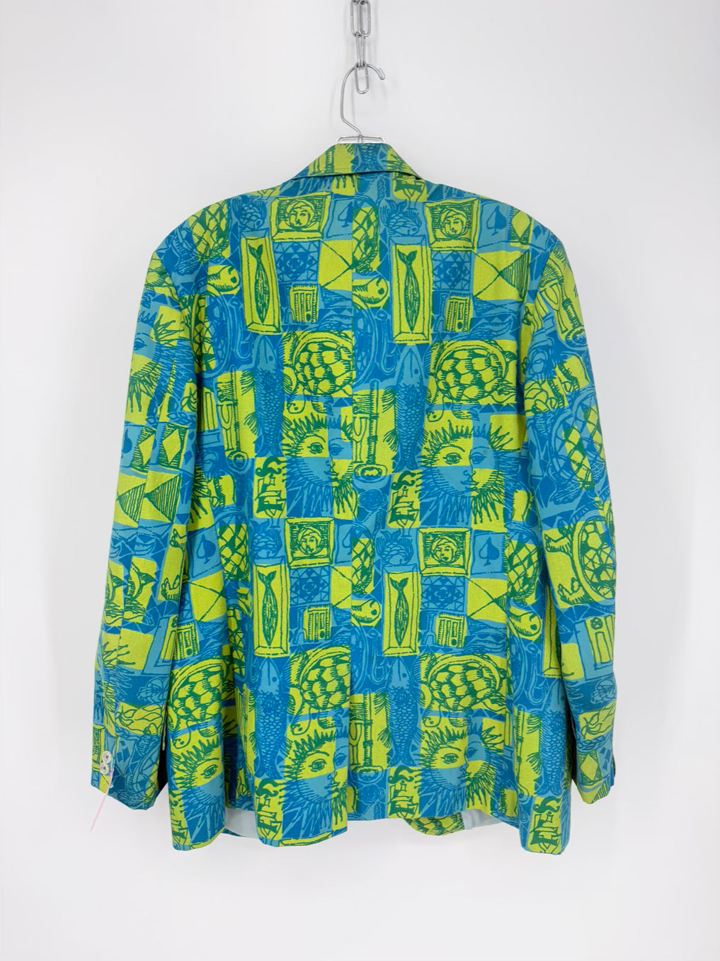 VINTAGE LILLY PULITZER Size 39 Blue & Green Print Sport Coat
