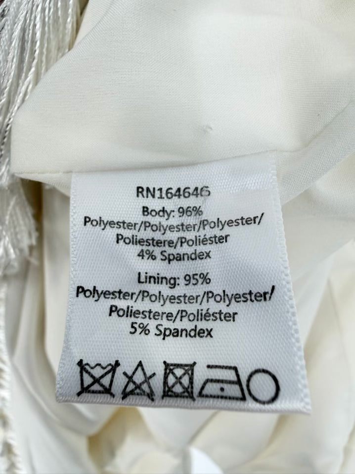 MESTIZA Size M White Tassels Maxi-Dress