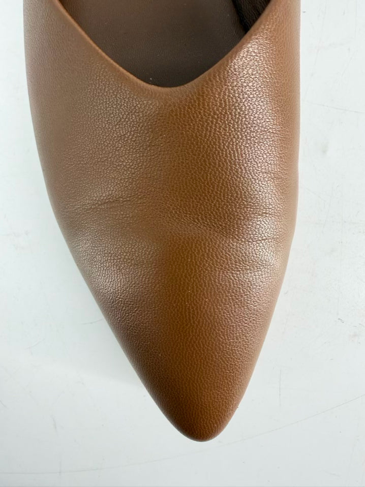 VINCE Size 8.5 Chestnut Leather Mules