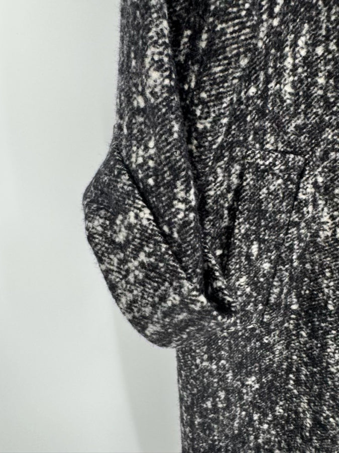 CIVIDINI Size 46 Black & Gray Wool Blend Coat