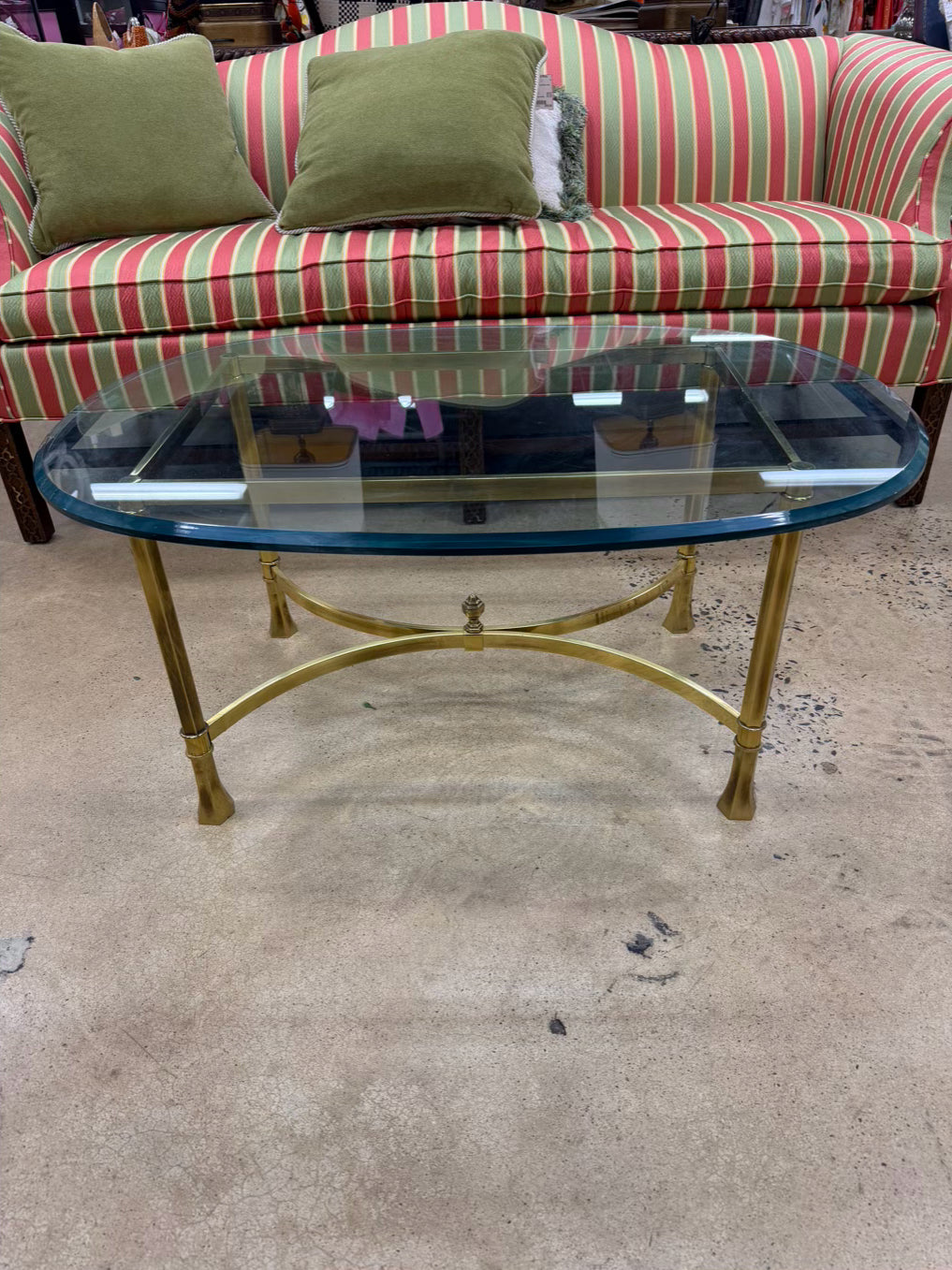 Brass & Glass Oval Coffee Table