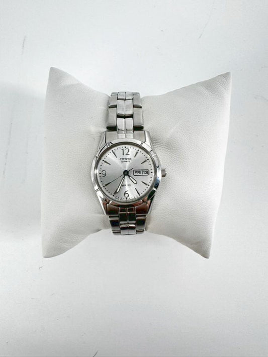 CITIZEN Silver Tone Stainless Steel Quartz Watch