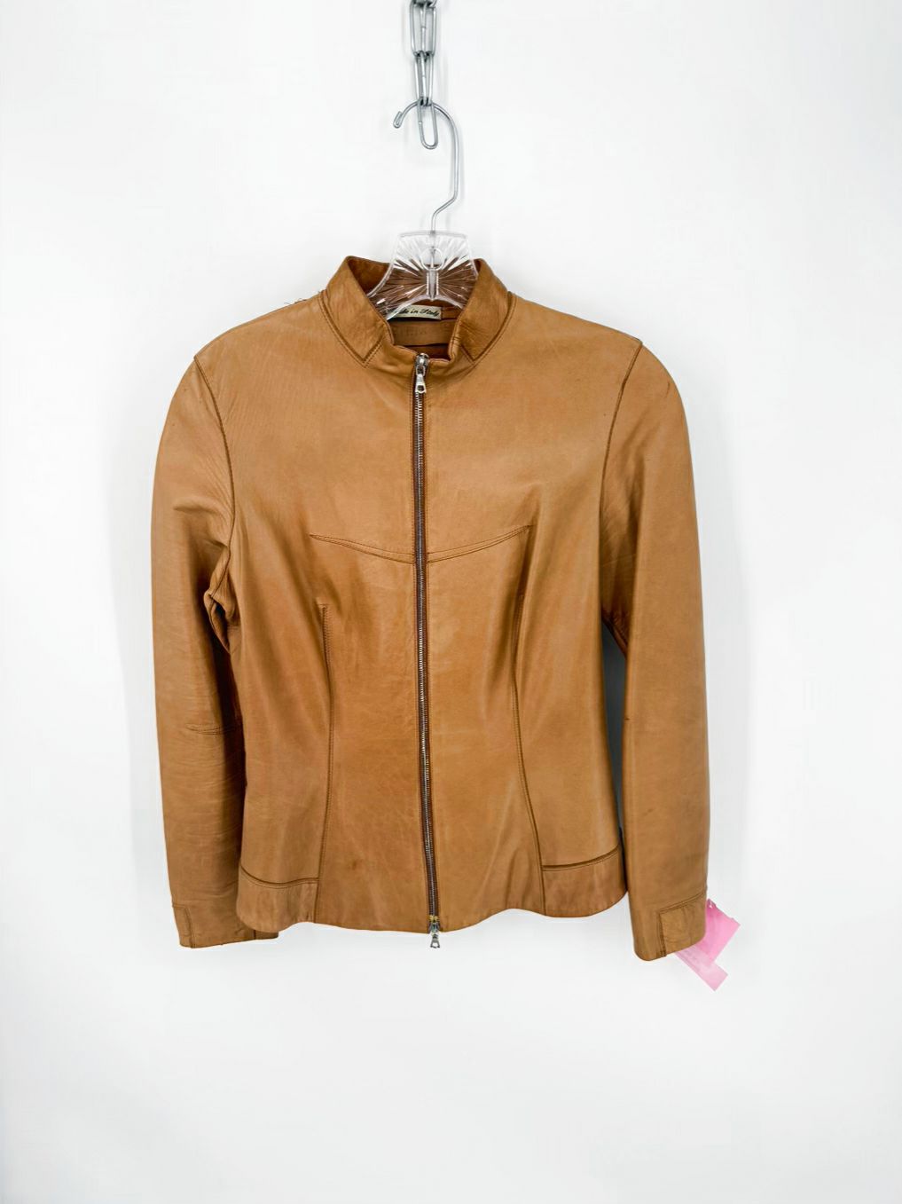 Wmn's Size 40 Tan Leather Jacket