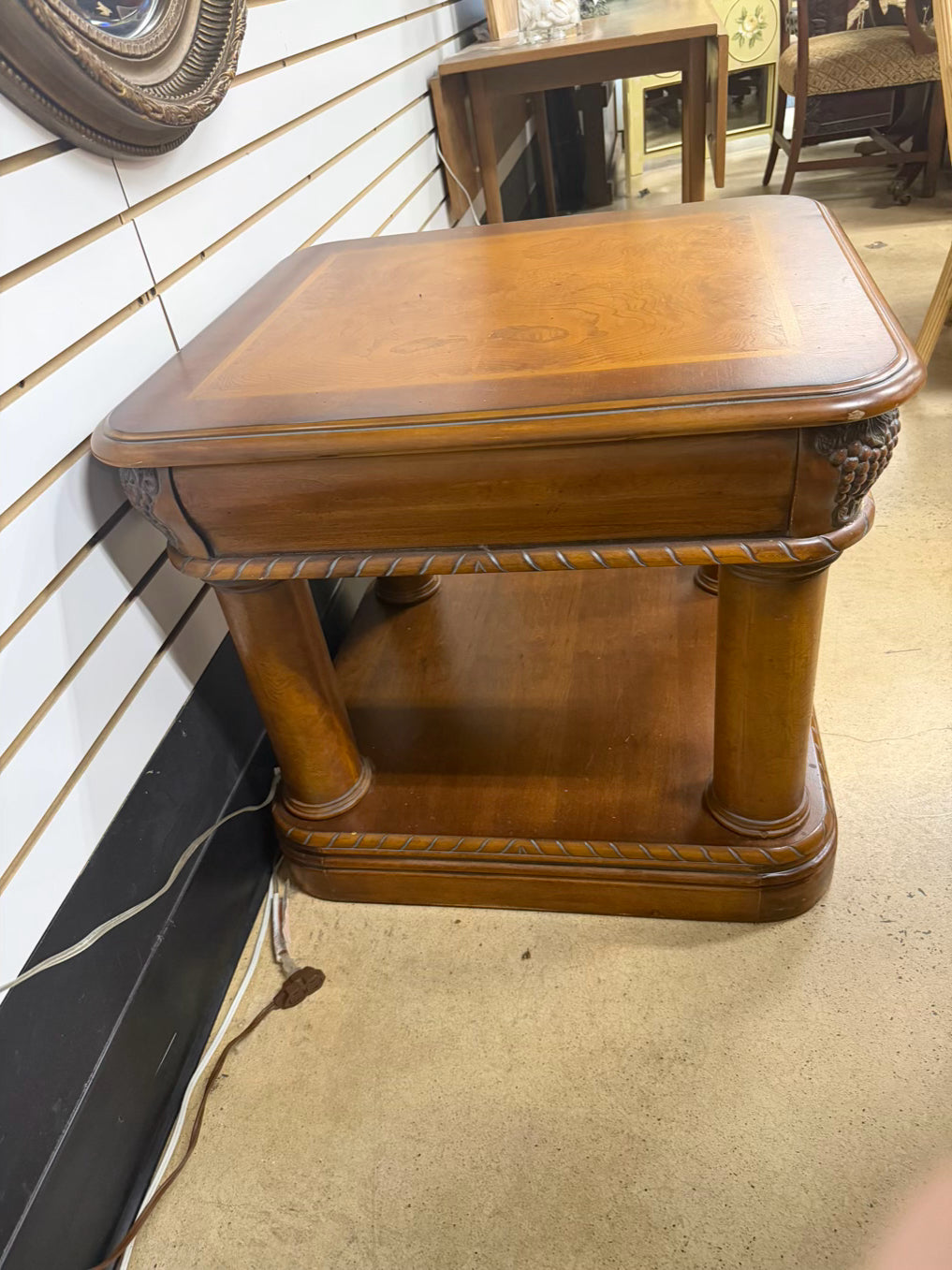 ASPEND HOME Medium Wood End Table w/ Drawer