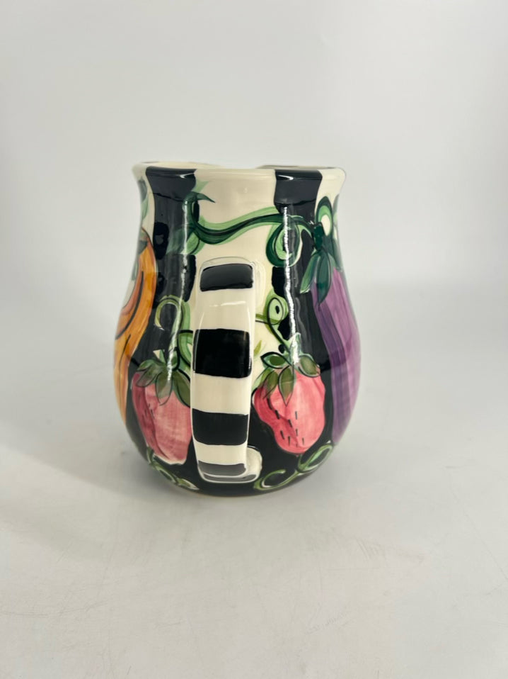 VICKI CARROLL Multi Colored Pottery Fruit Pitcher