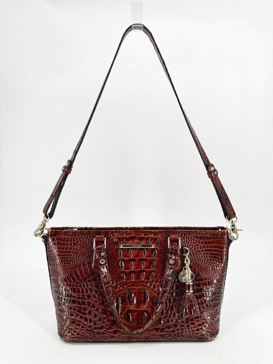 BRAHMIN Pecan Embossed Croc Leather Purse