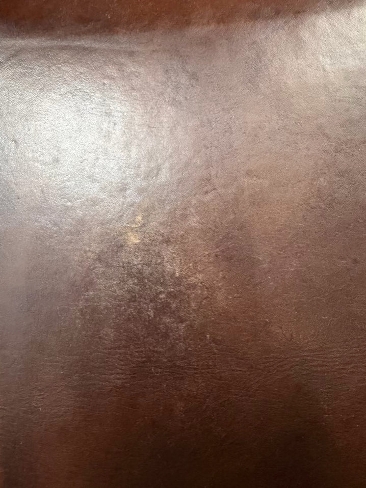 Brown Leather & Metal Rocking Chair