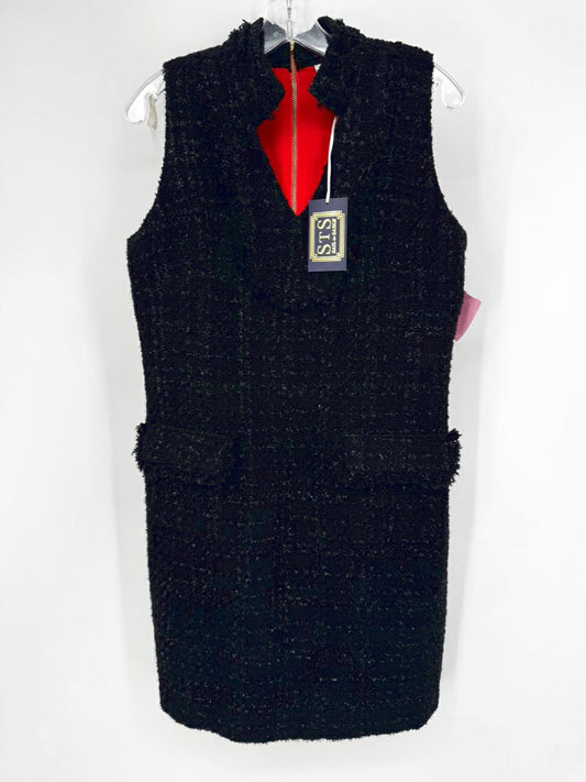 SAIL TO SABLE Size 10 Black Sparkle Tweed Sleeveless Dress NWT