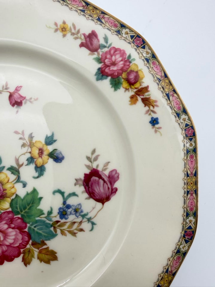 BLACK KNIGHT Palmero White, Pink, Yellow & Blue Porcelain Dinnerware Setting for 4 Includes Serving Pieces
