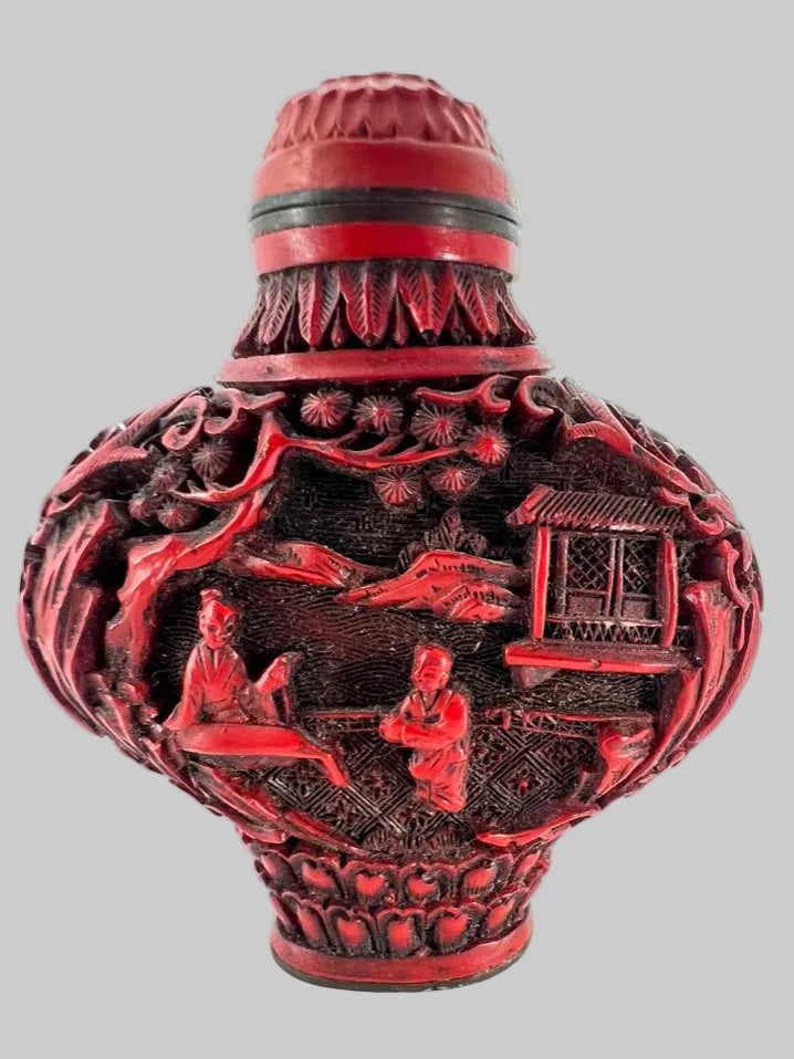 Red Cinnabar Snuff Bottle