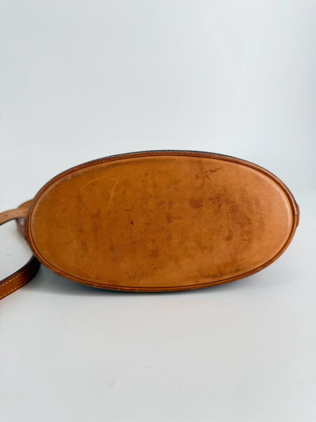 LOUIS VUITTON Brown Leather Monogram Crossbody Bag