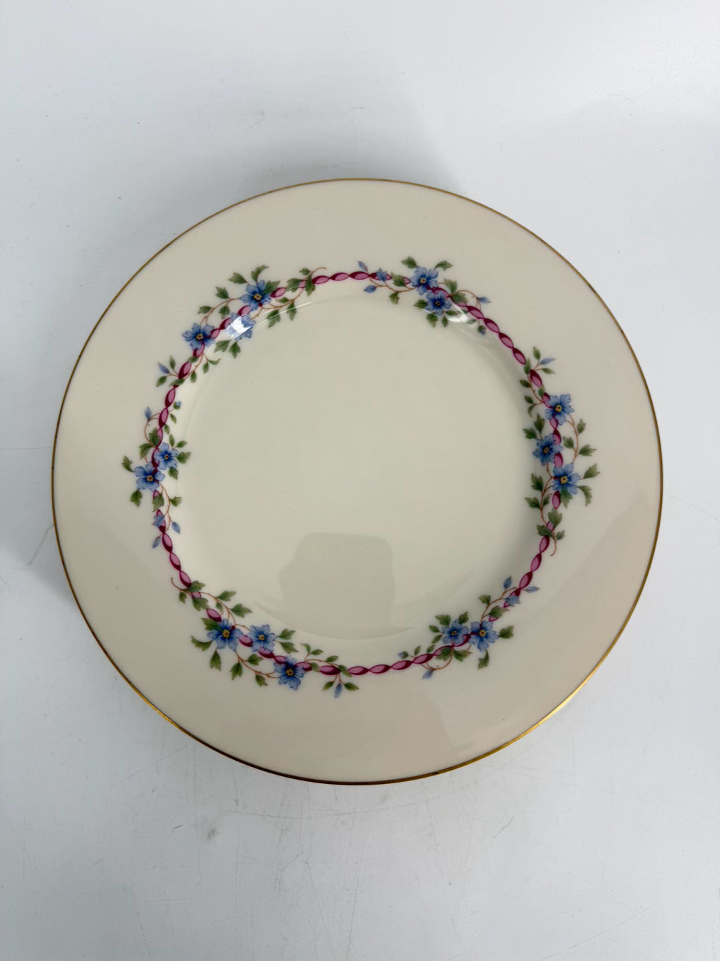 LENOX White, Pink & Blue China Belvidere 6 Piece Dinnerware Setting For 8