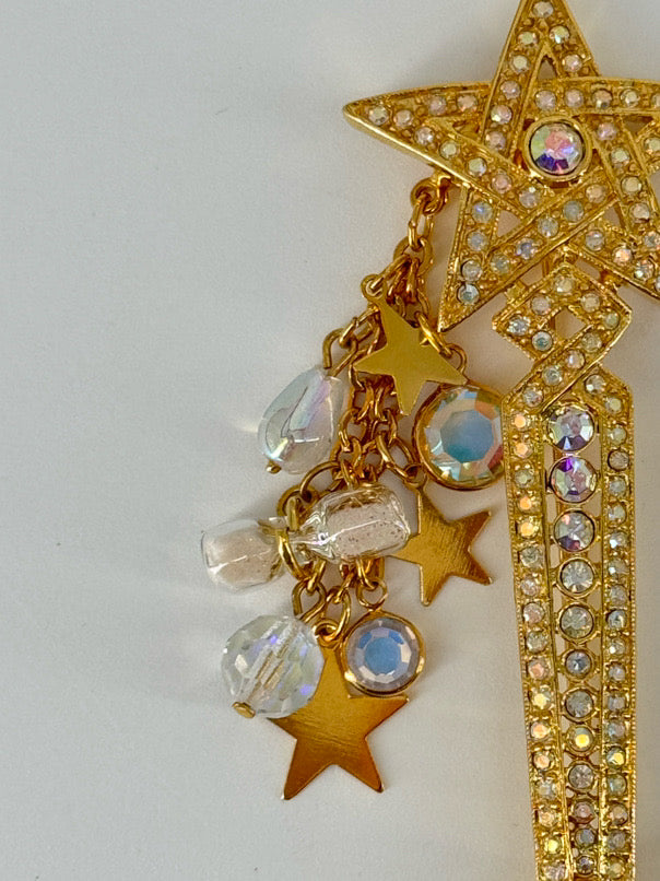 KIRKS FOLLY Gold Tone Magic Wand Brooch