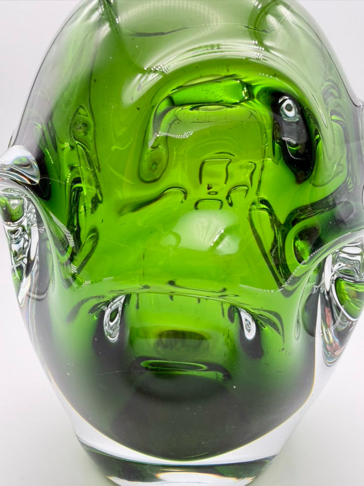 Green Blown Glass Abstract ASEDA Swedish Glassware