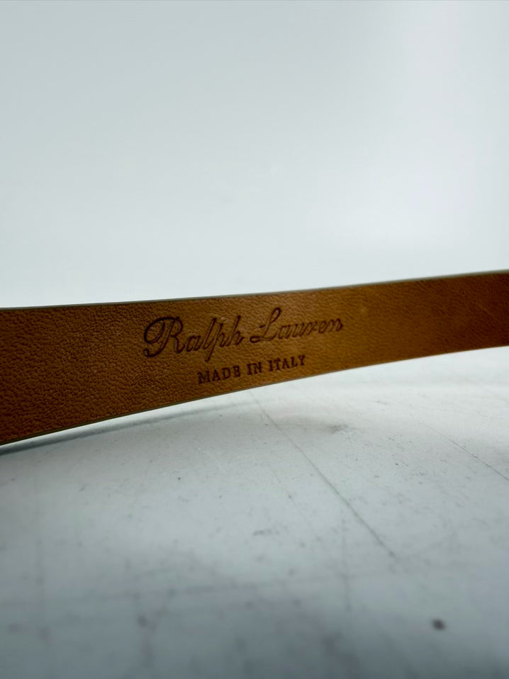 RALPH LAUREN xs Cream Leather Belt NWT