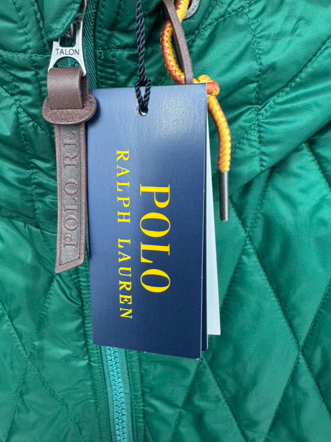 POLO RALPH LAUREN Size M Green Quilted Pullover Jacket NWT