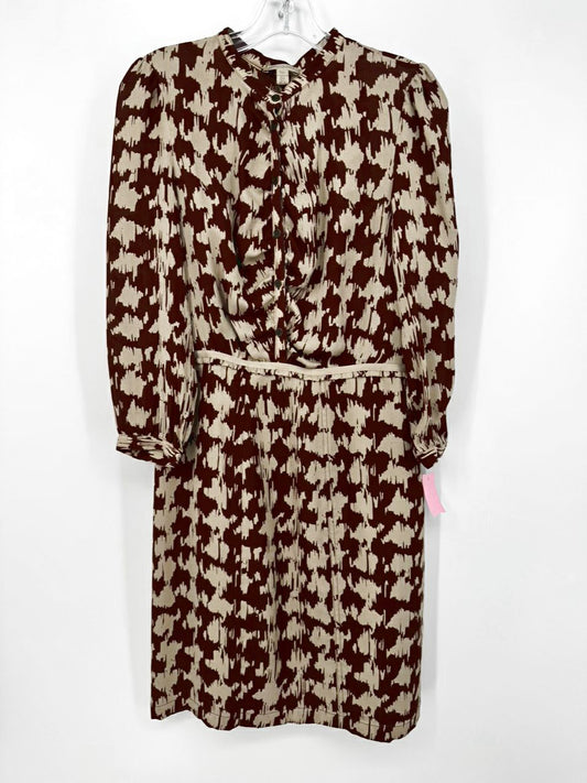 BURBERRY BRIT Size 8 Beige & Rust Silk Dress