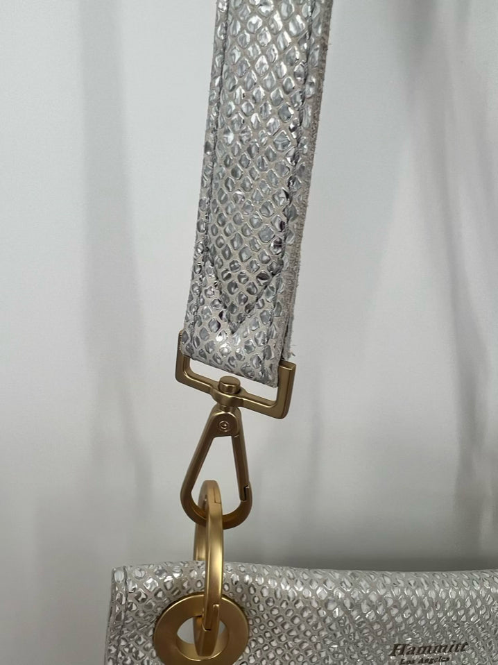 HAMMITT Silver Leather Embossed Crossbody Bag