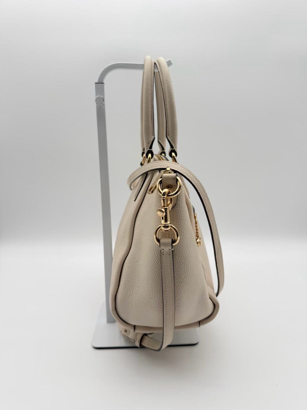 COACH Elise Satchel Cream Leather Purse