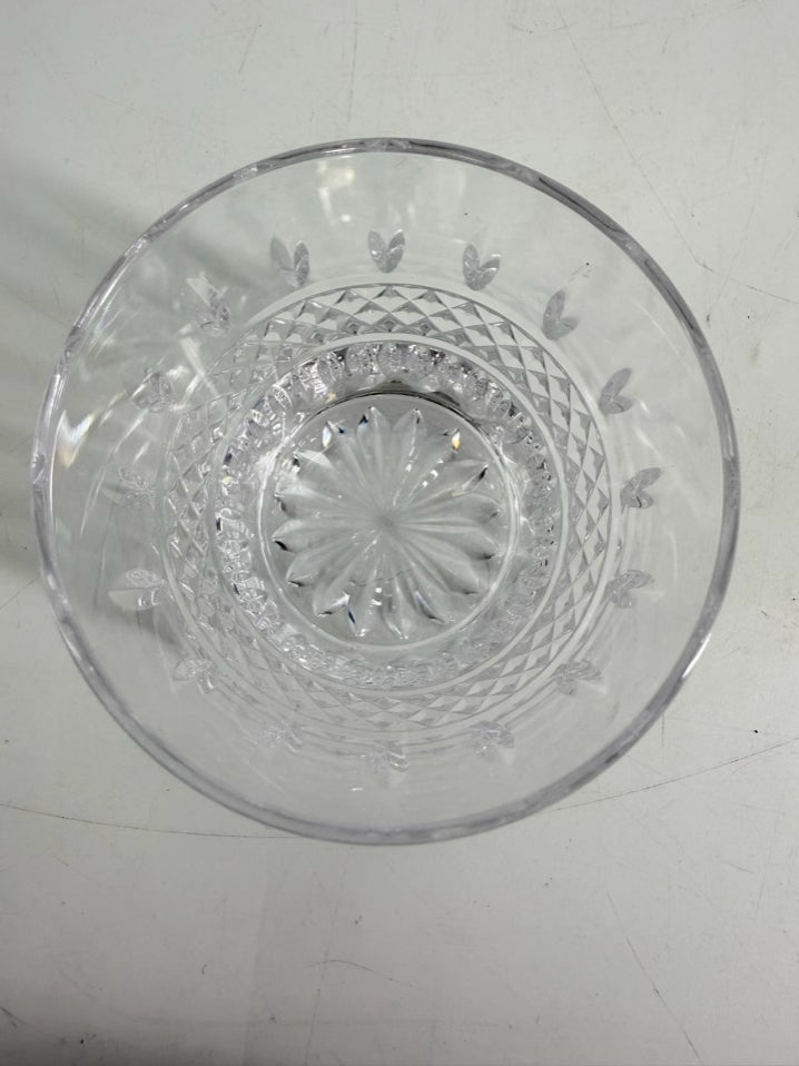 WATERFORD Clear Crystal Pair Of Irish Lace Rocks Glasses