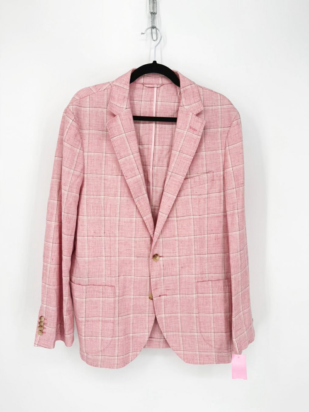 J MCLAUGHLIN Size 40 Pink Window Pane Blazer NWT
