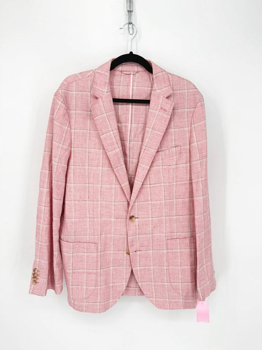 J MCLAUGHLIN Size 40 Pink Window Pane Blazer NWT