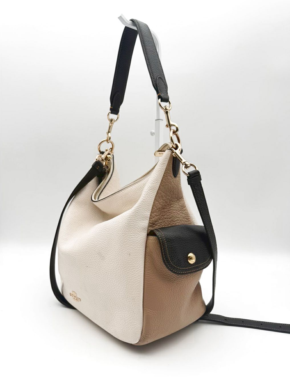 COACH Cream & Black Leather Purse