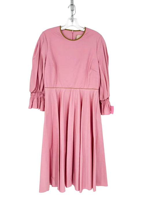 ROKSANDA Size 14 Pink Fife Cotton Balloon Sleeve Midi-Dress NWT