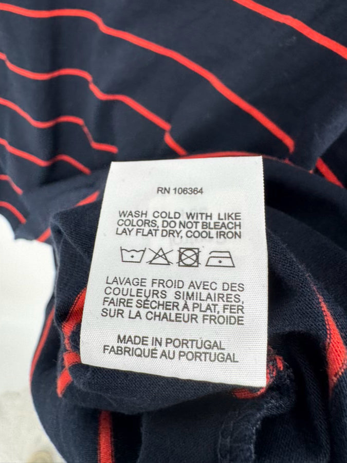 KULE Size L Navy & Orange Stripe Turtleneck NWT