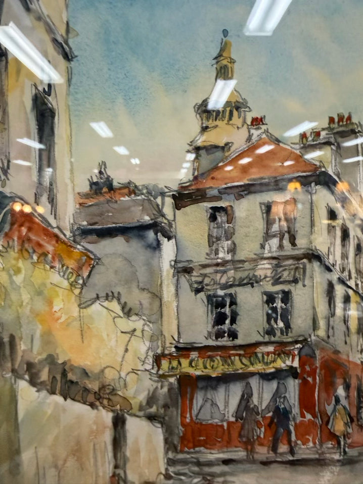 Montmartre-Rue Norvin Vinci Paper Framed Watercolor Print