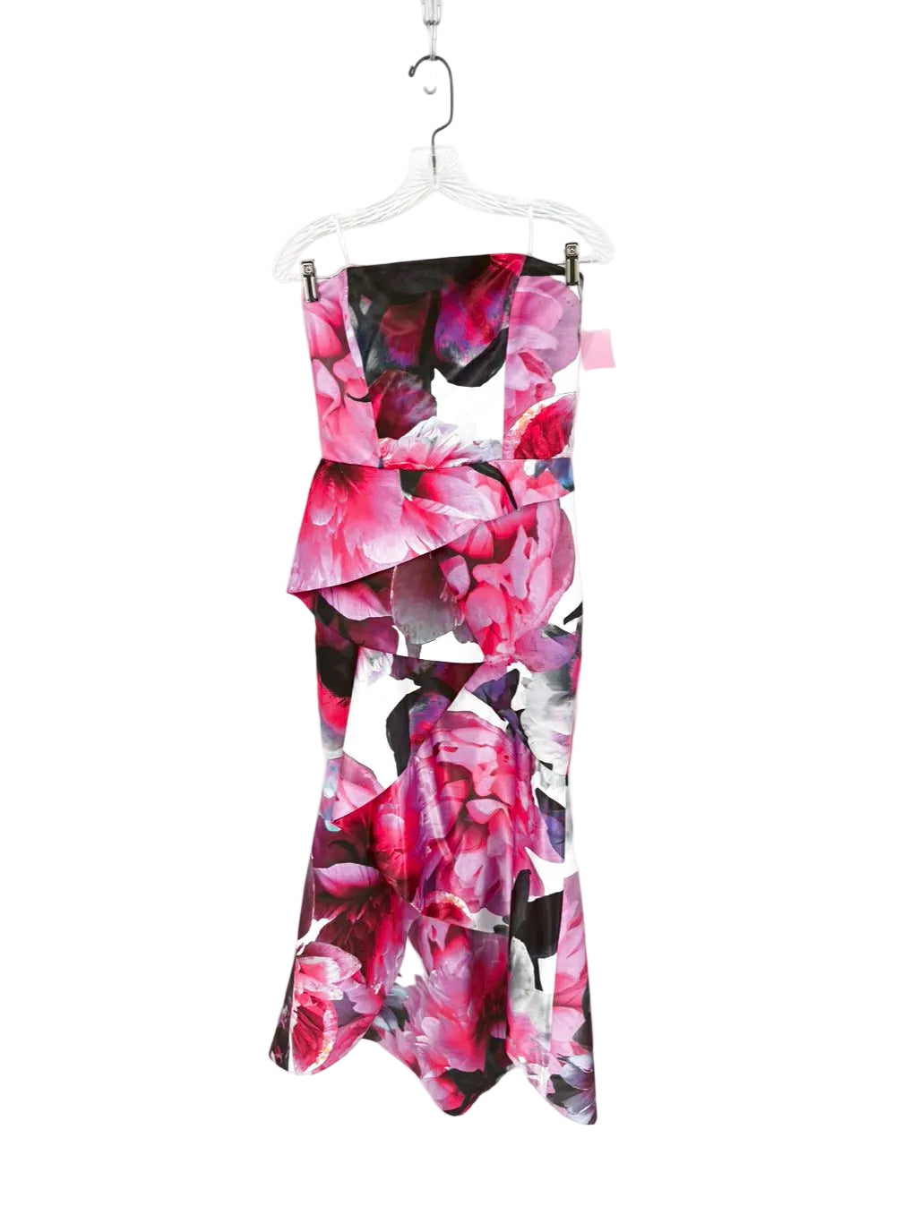 PARKER BLACK Size 8 Fuchsia Print Floral Strapless Gown NWT