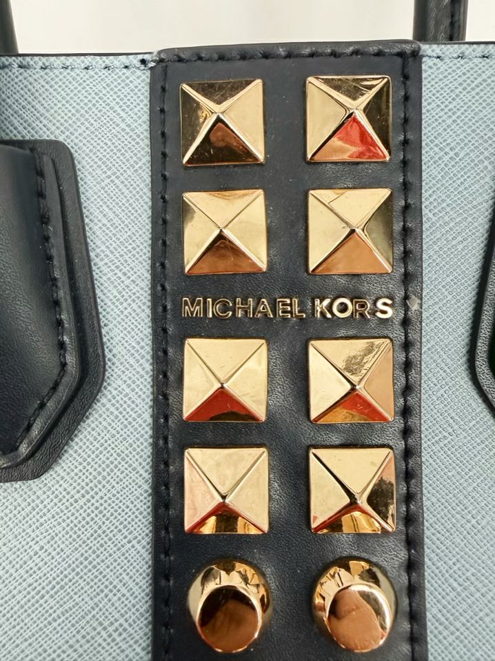 MICHAEL KORS Blue Leather Studded Purse