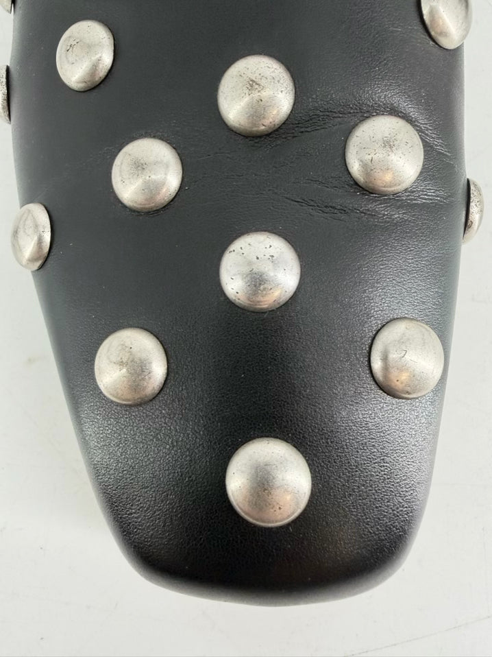 FREDA SALVADOR Jessie Size Wmns 7.5 Black Leather Studded Flats