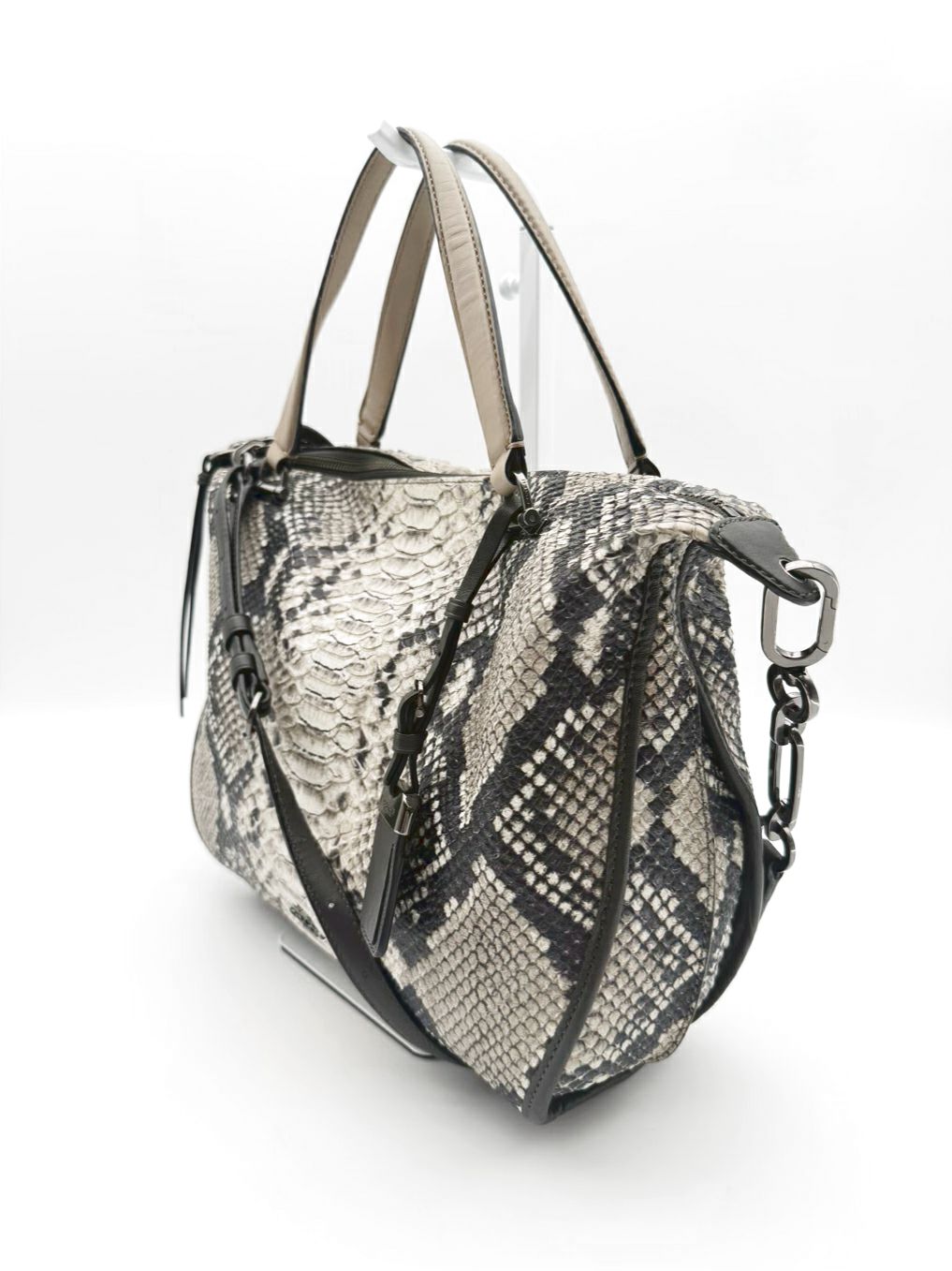 COACH Gray & Black Leather Embossed Purse