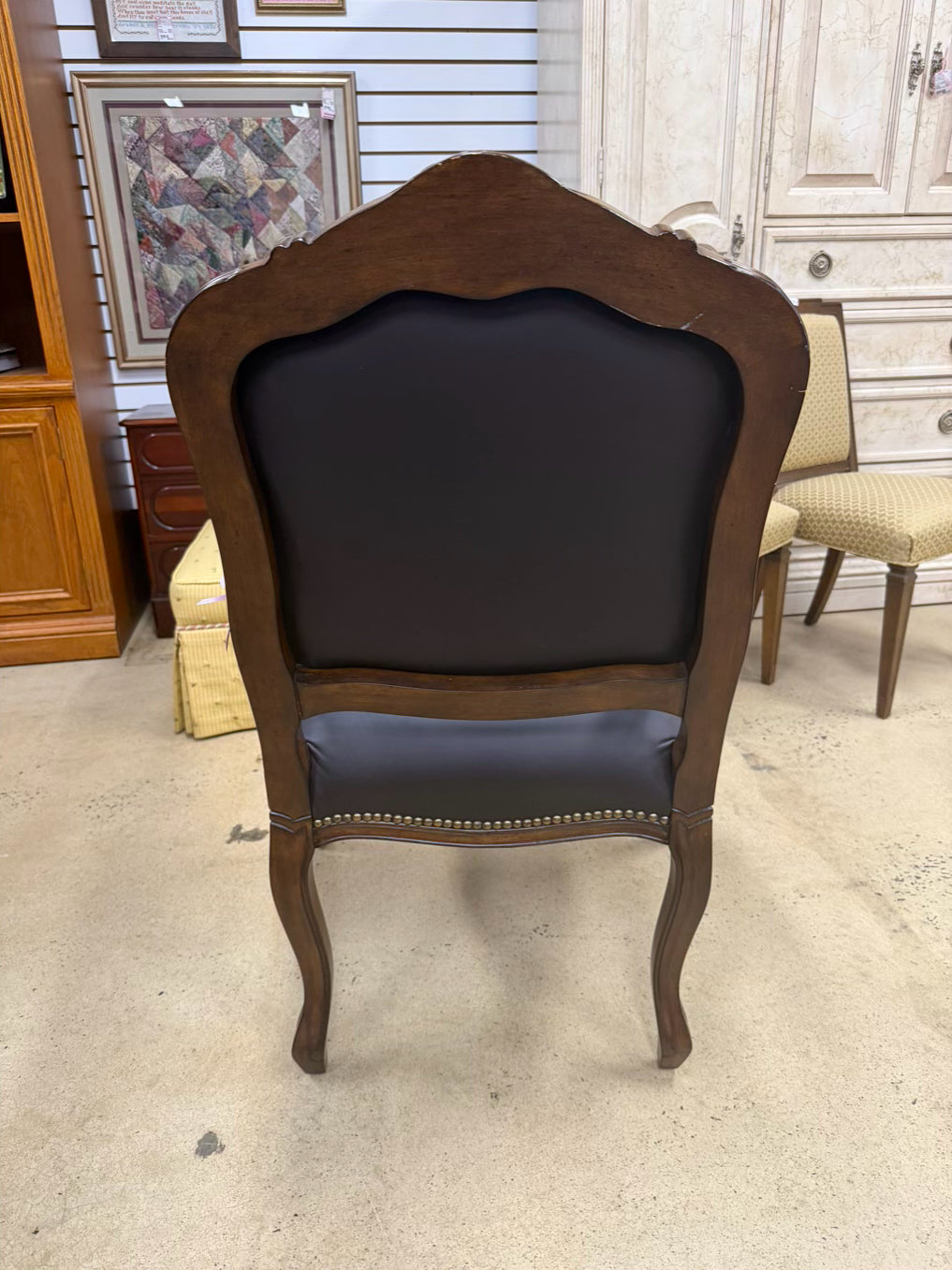 Black Faux Leather Nail Head Chair