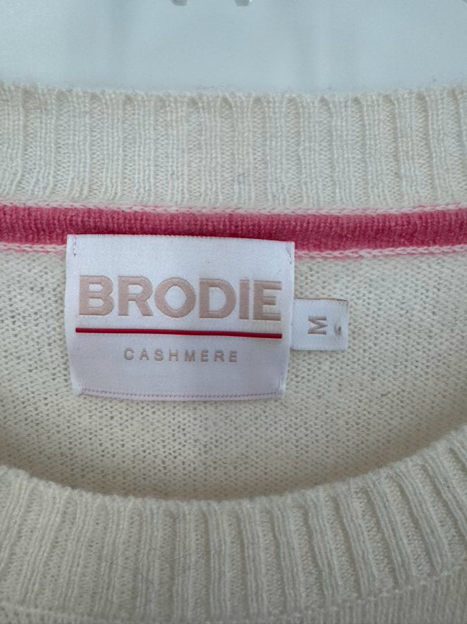 BRODIE Size M Rainbow Stripe Cashmere Sweater