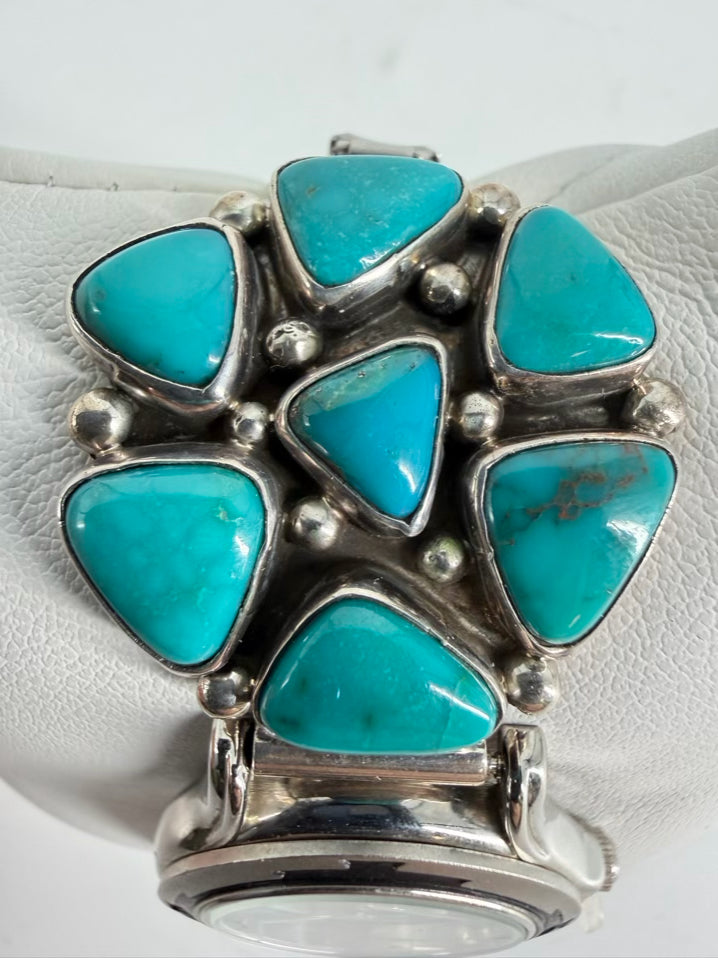 STERLING SILVER Blue Kingman Turquoise Watch