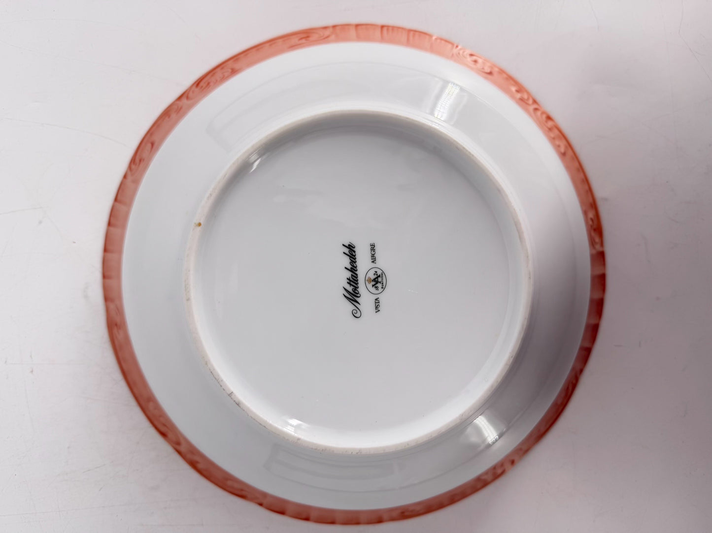 MOTTAHEDEH Peach & White Ceramic Vista Alegre Bowl