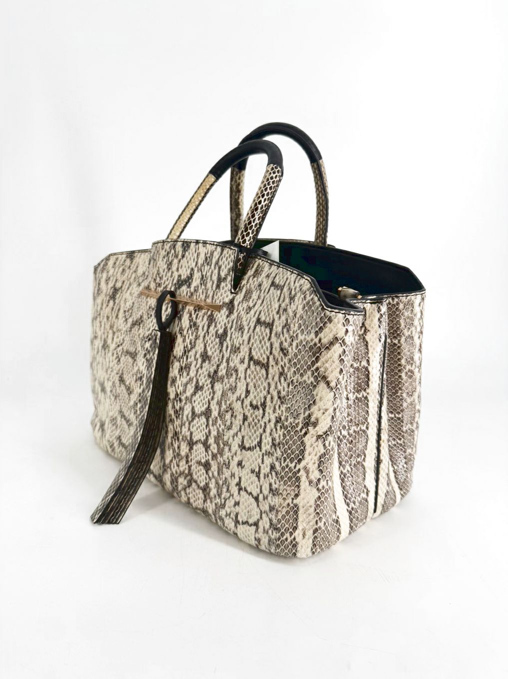 BRIAN ATWOOD Taupe Snakeskin Purse